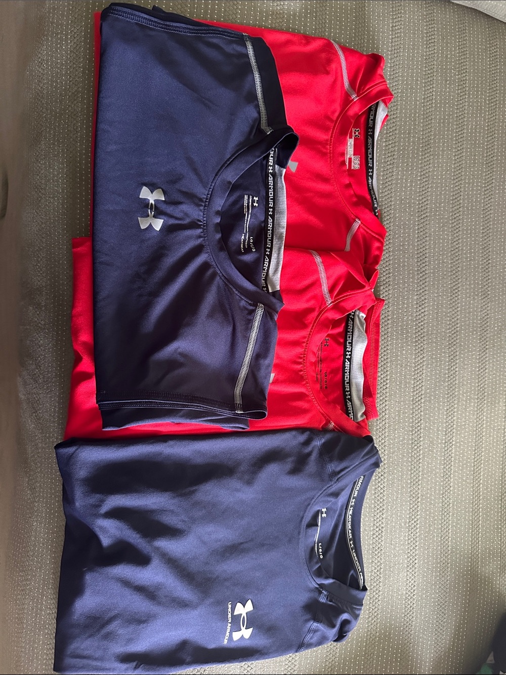 Under Armour Boys' Short-Sleeve Athletic Tees - Navy & Red (3-Pack)